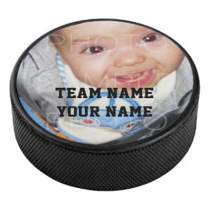 Customise it with Your photo Custom name and team Hockey Puck