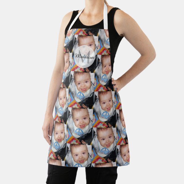 Customise it with Your photo pattern Monogram Apron (Insitu)