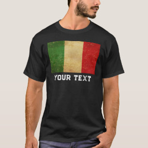 Customise Italian Flag Vintage Grunge Men's Black T-Shirt