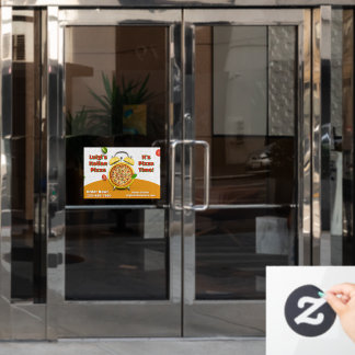 Customise Italian Pizza Shop Business Pizza Time Window Cling