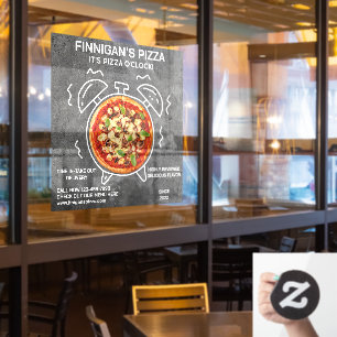 Customise Its Pizza O Clock Pizza Restaurant  Window Cling