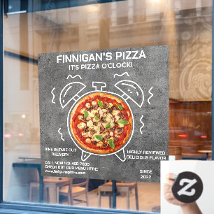 Customise Its Pizza O Clock Pizza Restaurant  Window Cling