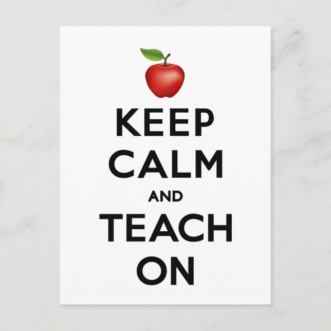 Customise Keep Calm and Teach On Postcard (Front)
