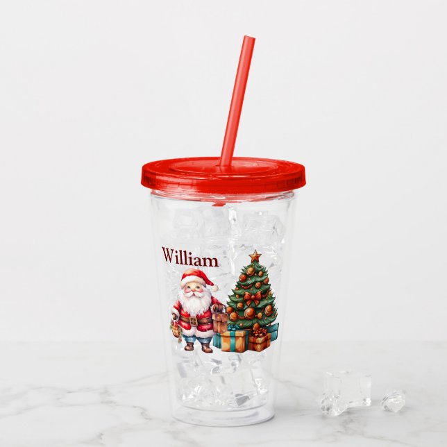 Customise Kids Christmas Acrylic Tumbler (Back Ice)