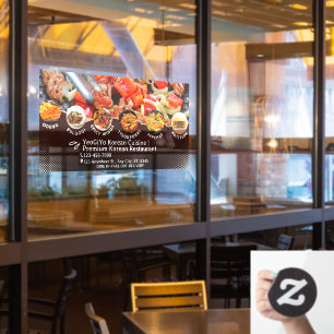 Customise Korean Cuisine Restaurant Advert Window Cling