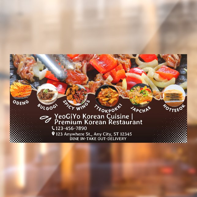 Customise Korean Cuisine Restaurant Advert  Window Cling (Sheet 2)
