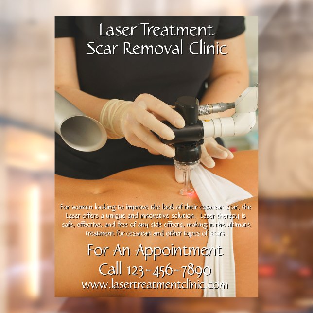 Customise Laser Treatment Scar Removal Clinic Window Cling (Sheet 2)