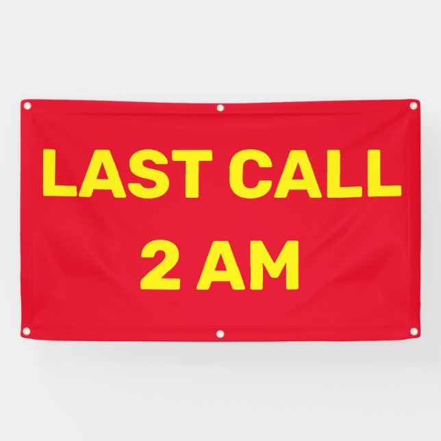 Customise Last Call 2AM Bar Pub Business Banner (Horizontal)