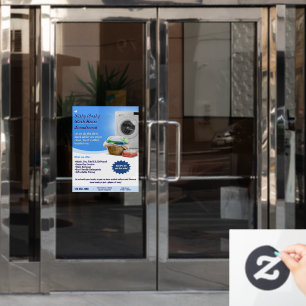 Customise Laundromat Laundry Service Wash and Fold Window Cling