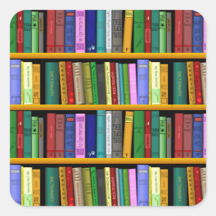 Customise Library Design Square Sticker