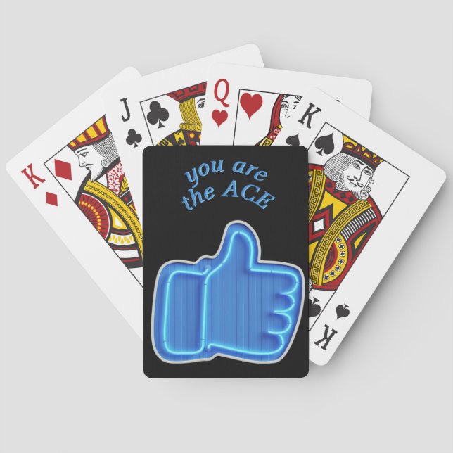 Customise Like Neon Hand design Playing Cards (Back)
