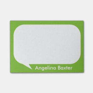 Customise lime green and white Talk Bubble Post-it Notes