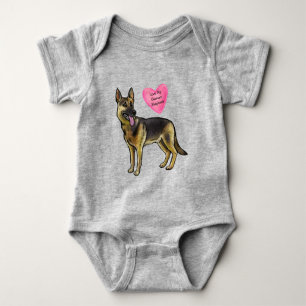 Customise Love My German Shepherd Dog Pet Baby Bodysuit