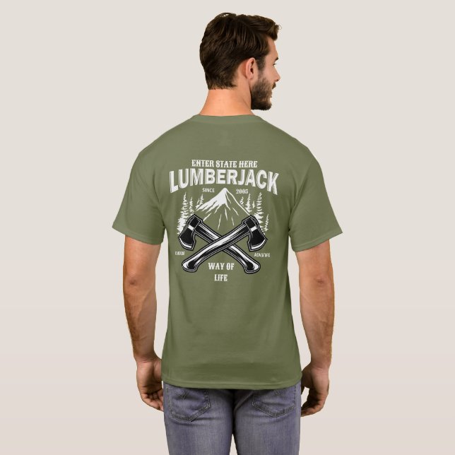 Customise Lumberjack Crossed Axes Way of Life Sinc T-Shirt (Back Full)