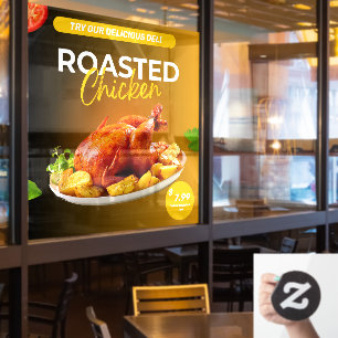 Customise Market Deli Roasted Chicken Price Promo Window Cling