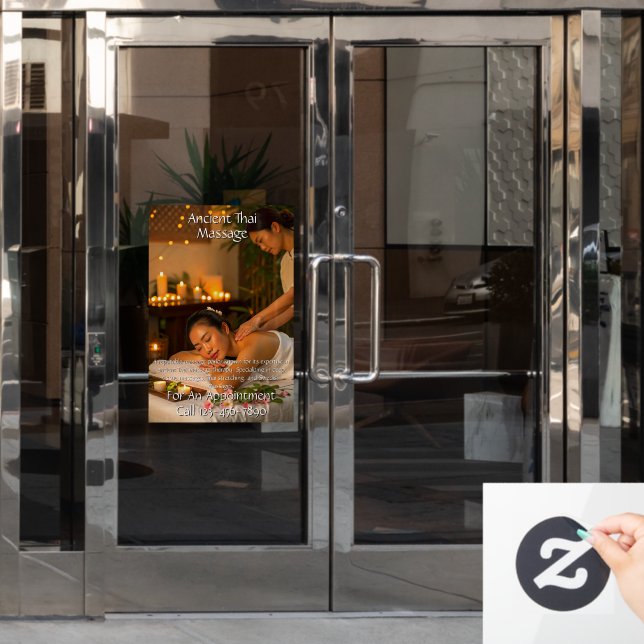 Customise Massage Studio Business  Window Cling (Office Door)