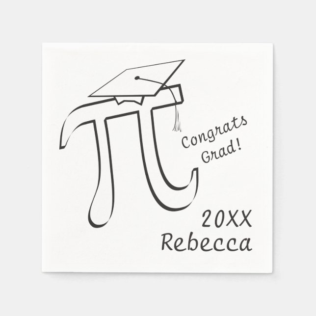 Customise Math Pi Graduation Paper Napkins (Front)