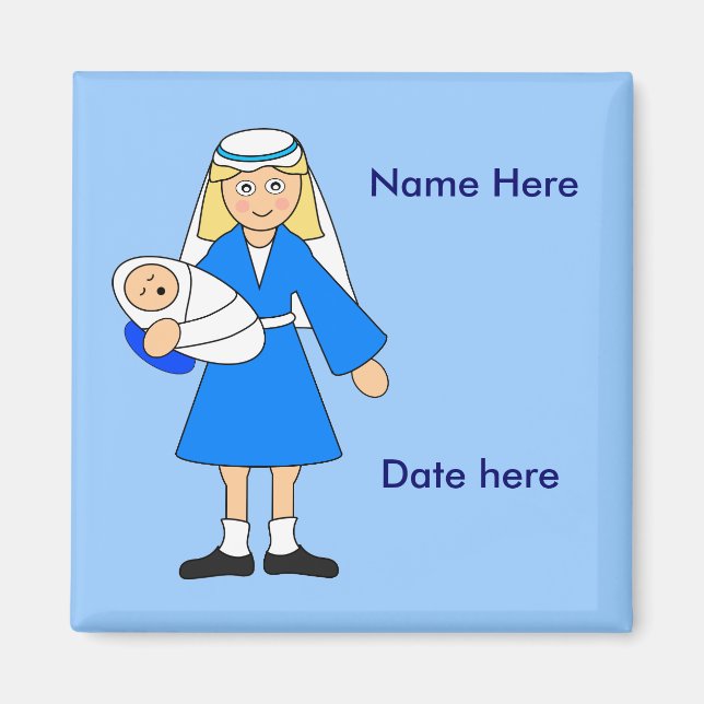 Customise Me -- Children's Nativity Mary and baby Magnet (Front)