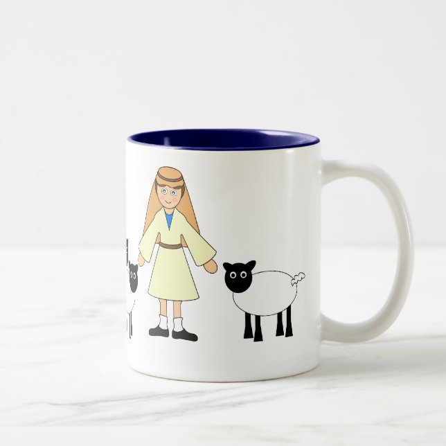 Customise Me -- Children's Nativity Shepherd Boy Two-Tone Coffee Mug (Right)
