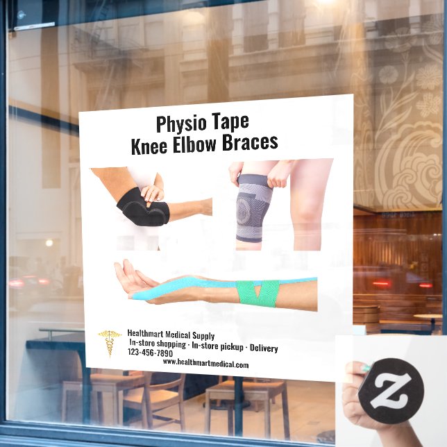 Customise Medical Supply Physio Tape Knee Elbow  Window Cling (Cafe Window)