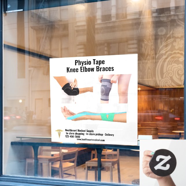 Customise Medical Supply Physio Tape Knee Elbow  Window Cling (Cafe Window)