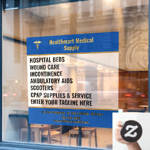 Customise Medical Supply Shop Product List Advert Window Cling