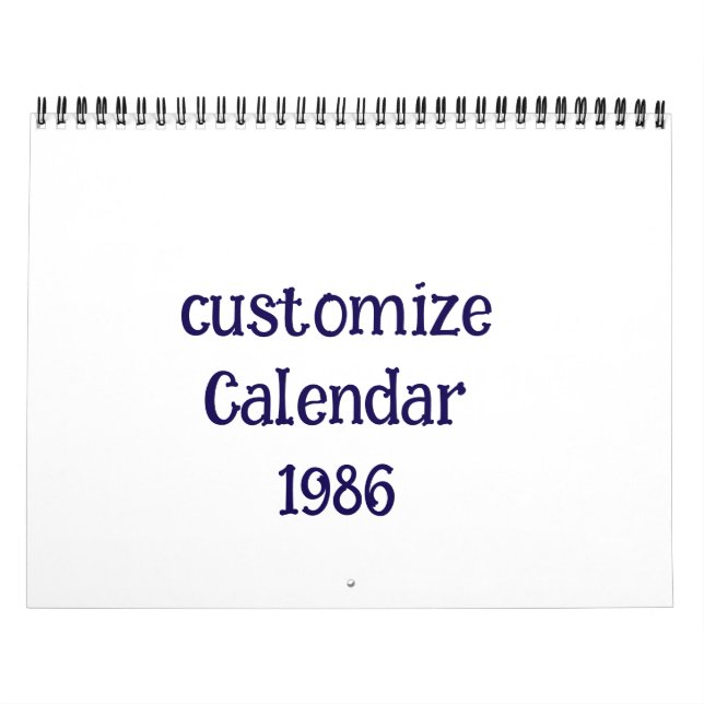 customise Medium Two Page Calendar (Cover)
