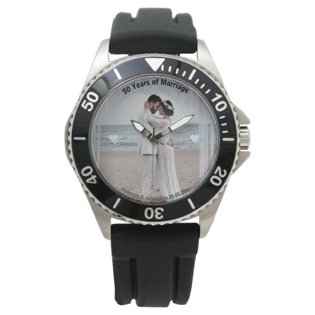Customise Men's Photo Watch 50th Anniversary Gifts (Front)