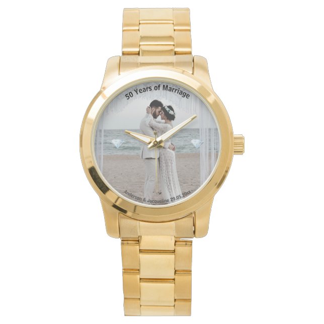 Customise Men's Photo Watch 50th Anniversary Gifts (Front)