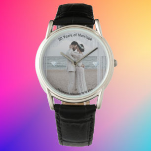 Customise Men's Photo Watch 50th Anniversary Gifts