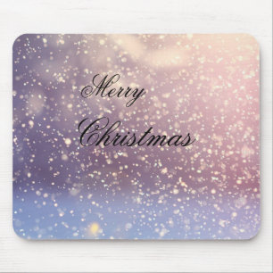 Customise Merry Christmas snowing Mouse Mat