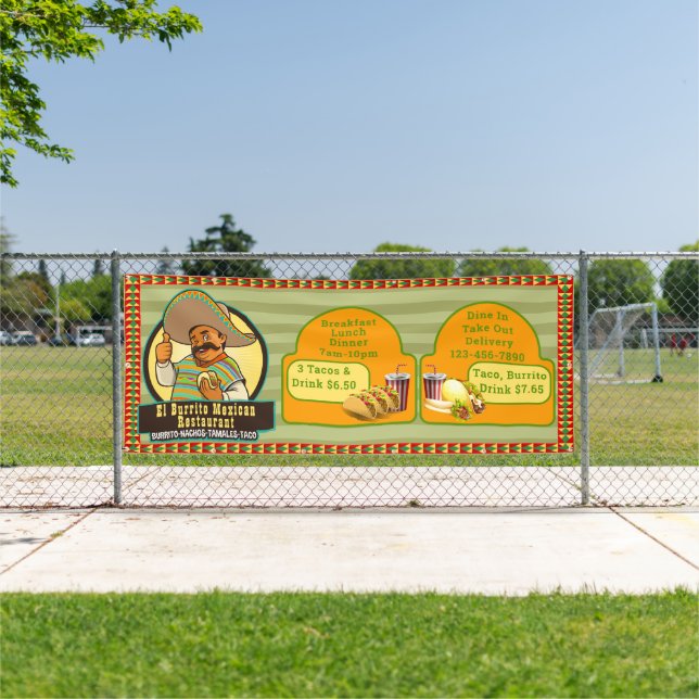 Customise Mexican Restaurant Food Pricing Large Banner (Insitu)