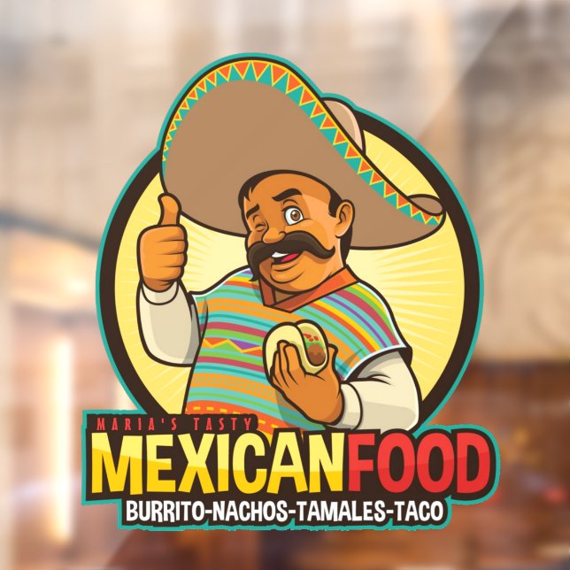 Customise Mexican Restaurant Food Tasty Fresh  Window Cling (Sheet 2)
