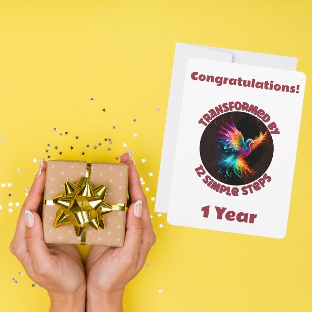 Customise Milestone Transformed by 12 Simple Steps Holiday Card (Creator Uploaded)