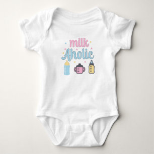 Customise Milk Aholic Funny Cute  Baby Bodysuit
