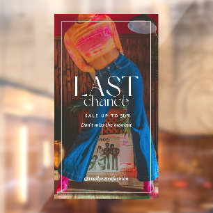 Customise Minimal Modern 90s Fashion Sale Clearanc Window Cling