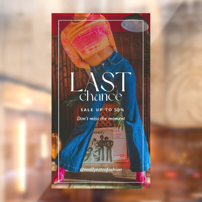 Customise Minimal Modern 90s Fashion Sale Clearanc Window Cling (Sheet 2)