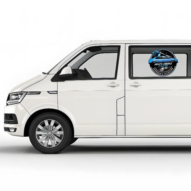Customise Mobile Car Wash Detailing Blue Business  Window Cling (Creator Uploaded)