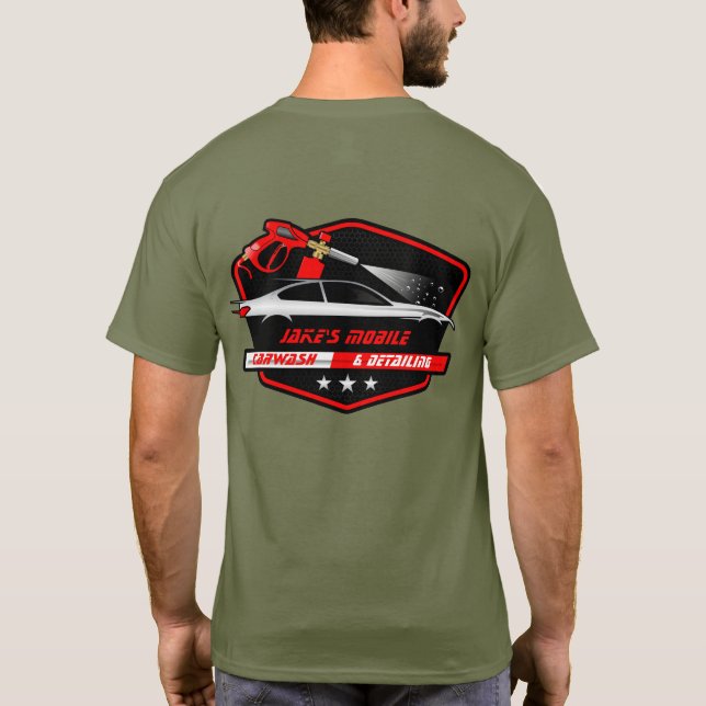 Customise Mobile Car Wash Detailing Business Tee (Back)