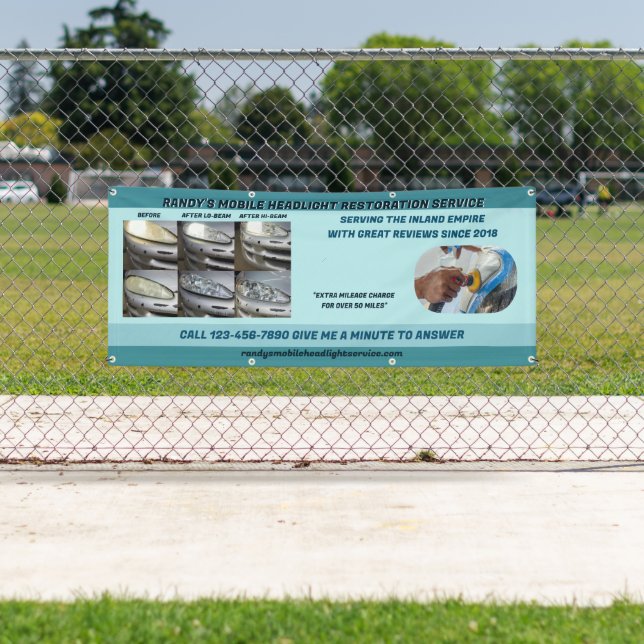 Customise Mobile Vehicle Headlight Cleaning Banner (Insitu)