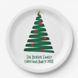 Customise"Mod" Graphic Christmas Tree Paper Plates