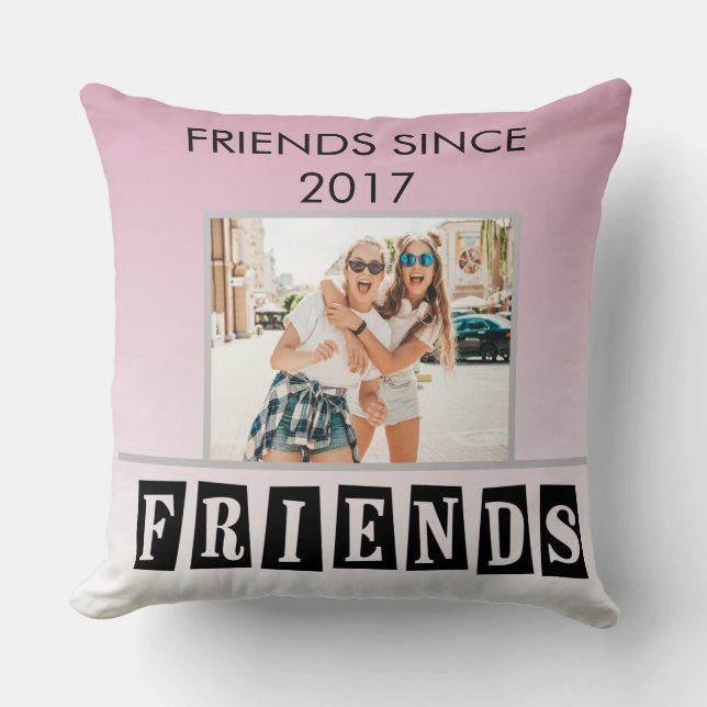 Customise Modern Best Friends Chic Quote Cushion (Front)