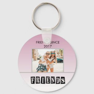Customise Modern Best Friends Chic Quote Key Ring