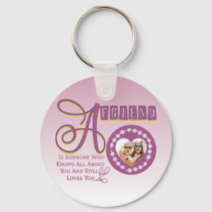 Customise Modern Best Friends Chic Quote   Key Ring