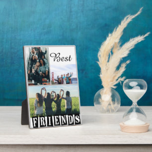 Customise Modern Best Friends Chic Quote  Plaque