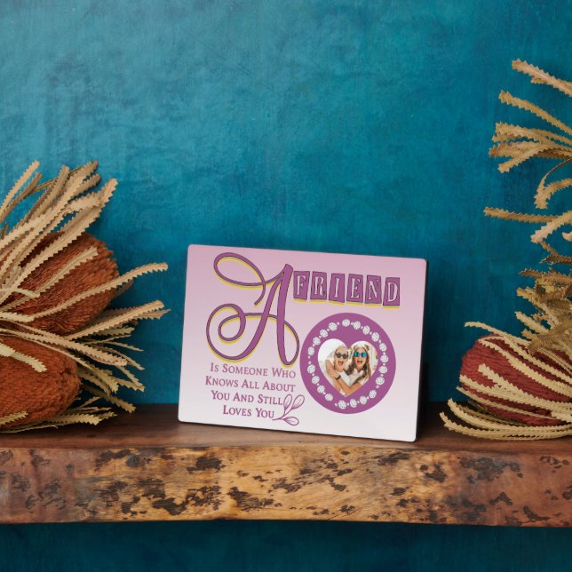 Customise Modern Best Friends Chic Quote  Plaque (Side)