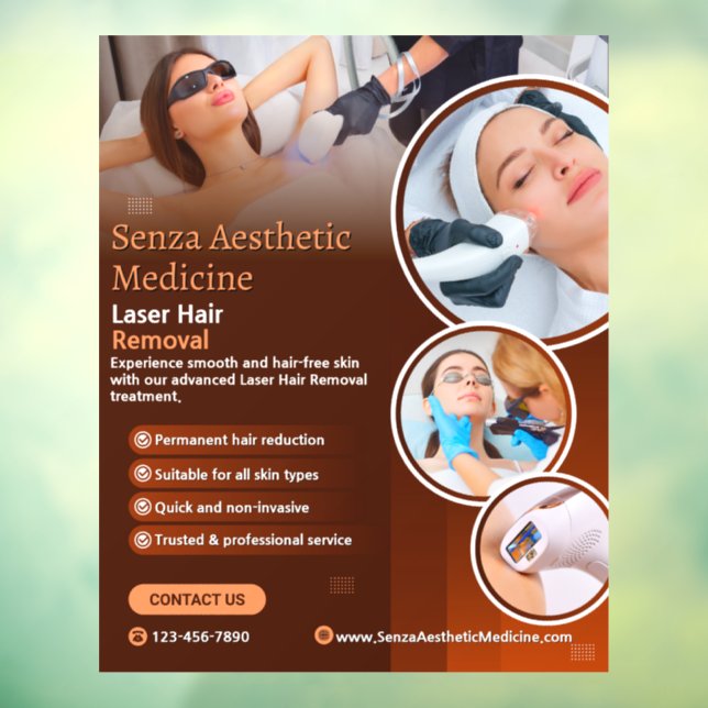 Customise  Modern Laser Hair Removal Treatment Window Cling (Sheet 3)