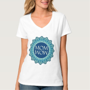 Customise MOM WOW Yoga Mandala Woman V-neck T-Shirt