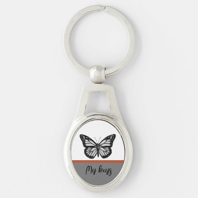 Customise Monarch butterfly Key Ring (Front)