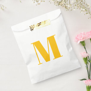 Customise monogram initial amber white gift favour bags